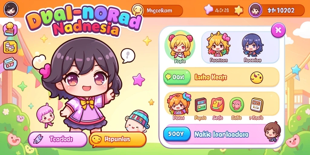Tampilan awal permainan dengan karakter yang menarik.